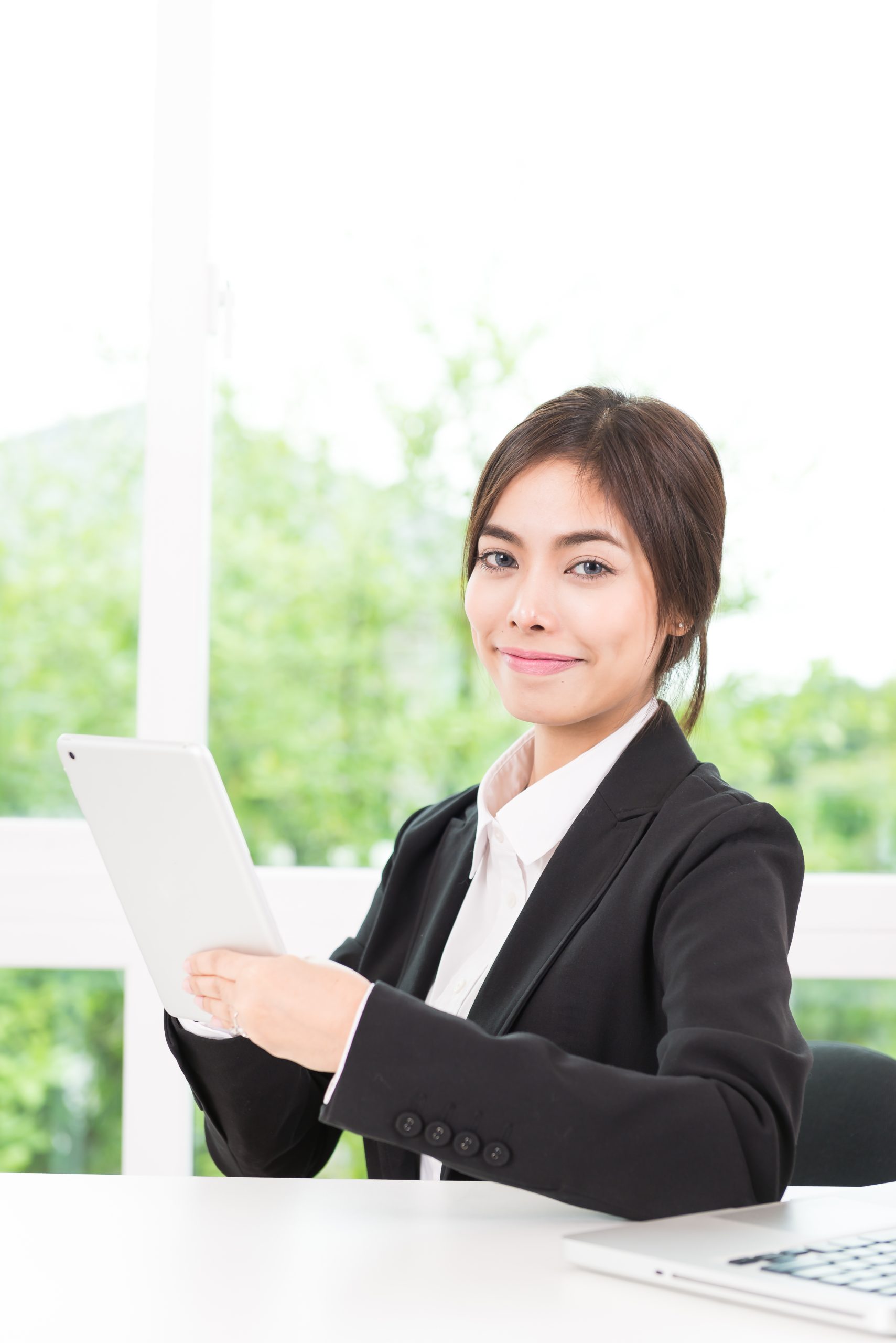 Woman using tablet